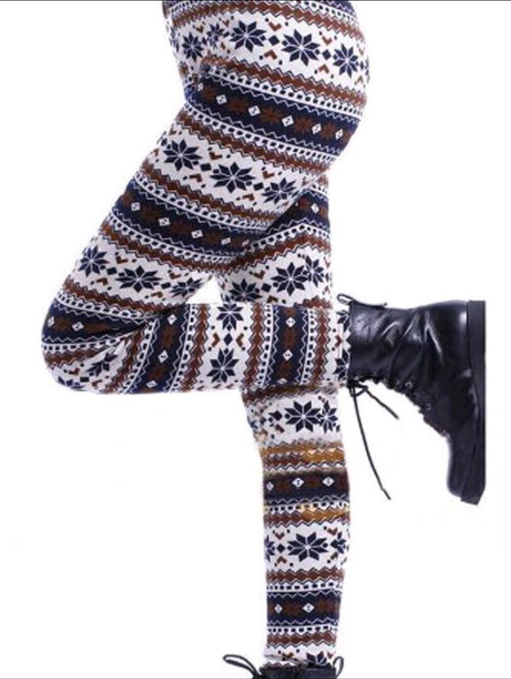 Christmas Leggings Womens Thick Thermal Underwear Pants Winter Warm Fleece Lined
